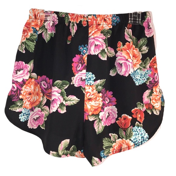 Black Floral Lingerie Shorts, Size M - Picture 3 of 8
